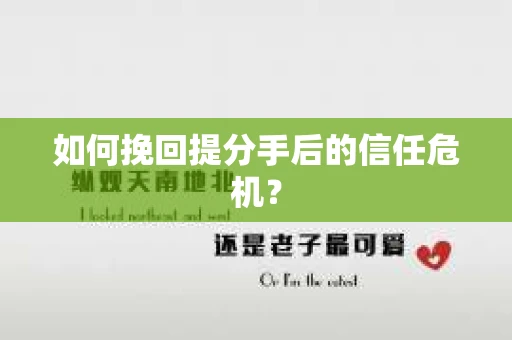 如何挽回提分手后的信任危机？