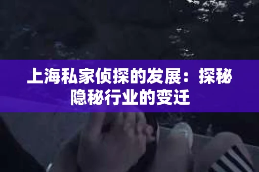 上海私家侦探的发展：探秘隐秘行业的变迁