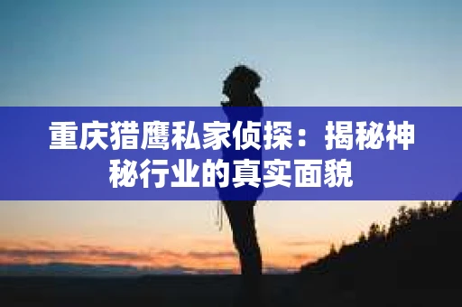 重庆猎鹰私家侦探：揭秘神秘行业的真实面貌