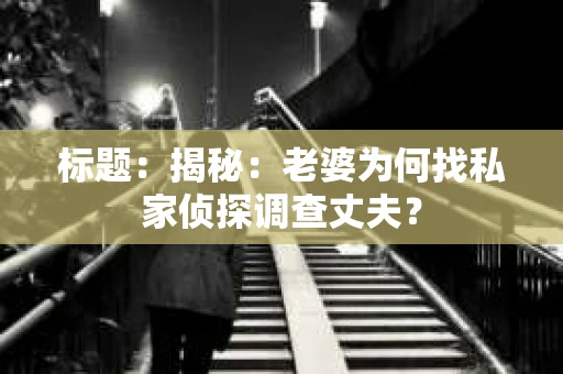 标题：揭秘：老婆为何找私家侦探调查丈夫？