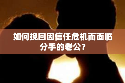 如何挽回因信任危机而面临分手的老公？